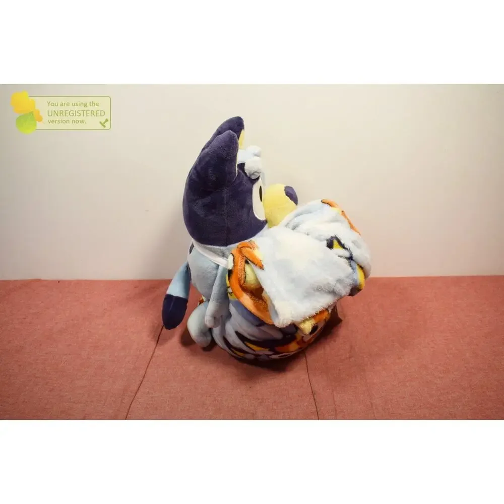 Bluey Pillow Plush and Throw Blanket Blue
